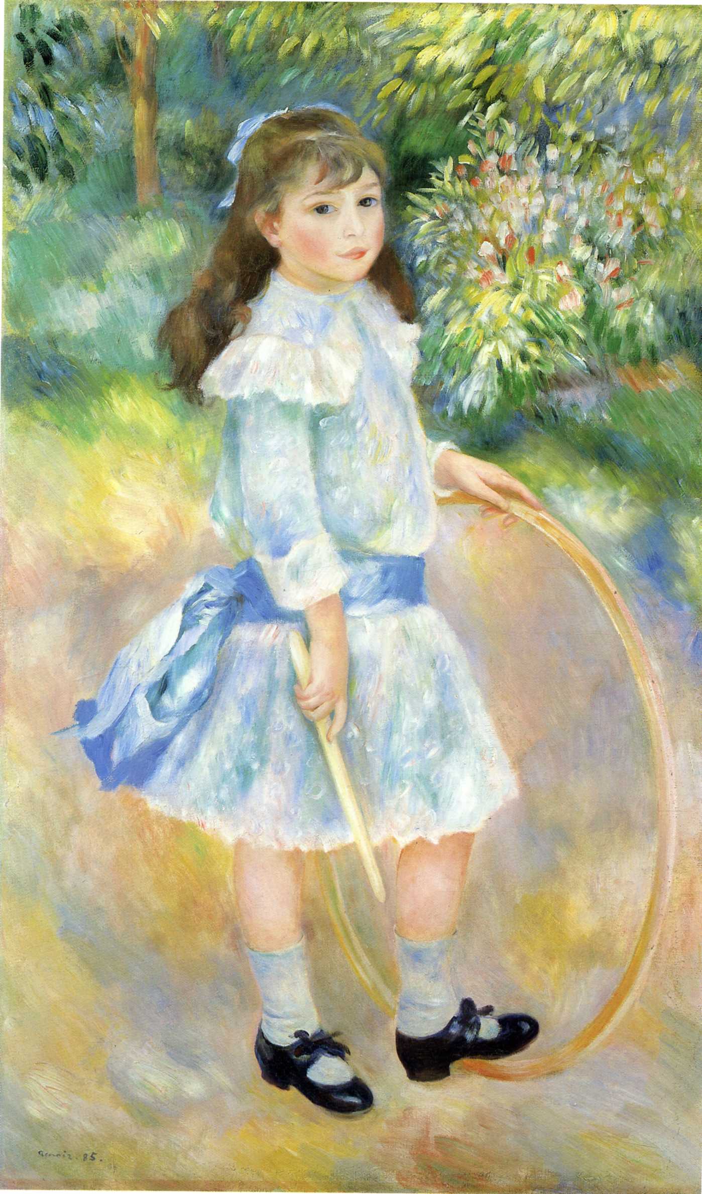 Girl with a Hoop - Pierre-Auguste Renoir painting on canvas